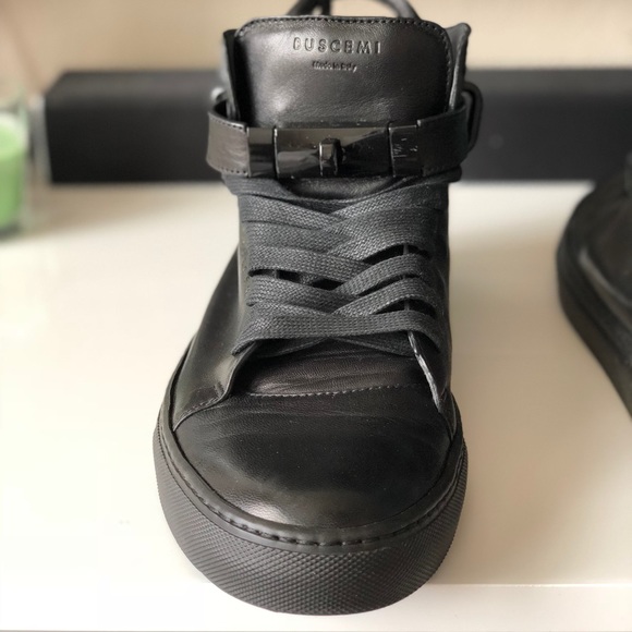 100mm Black Buscemi hi tops - Picture 4 of 8